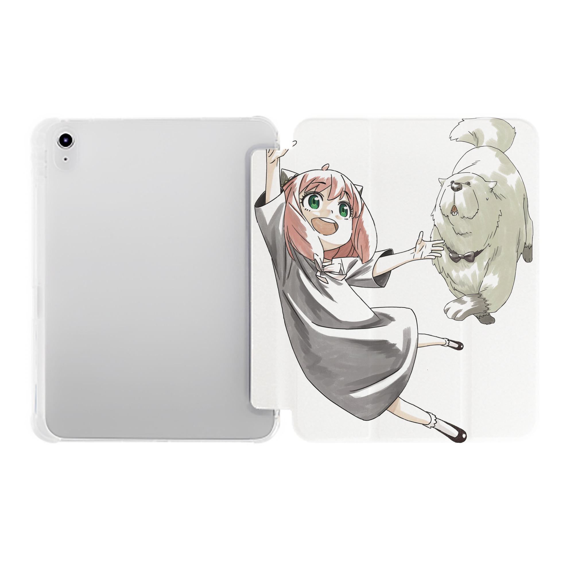（画像用） SPY×FAMILY间谍家家酒 IPad ケース ペン収納付き 三つ折りスタンド PUレザー×シリコン 対応機種9.5/10.5/10.9インチ